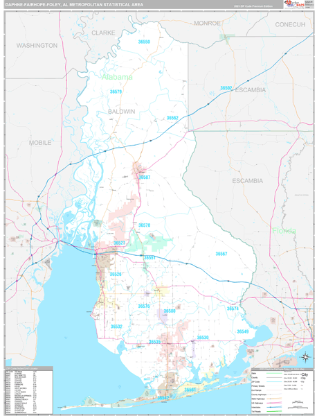 Foley Al Zip Code Map Daphne-Fairhope-Foley Metro Area, Al Zip Code Map - Premium