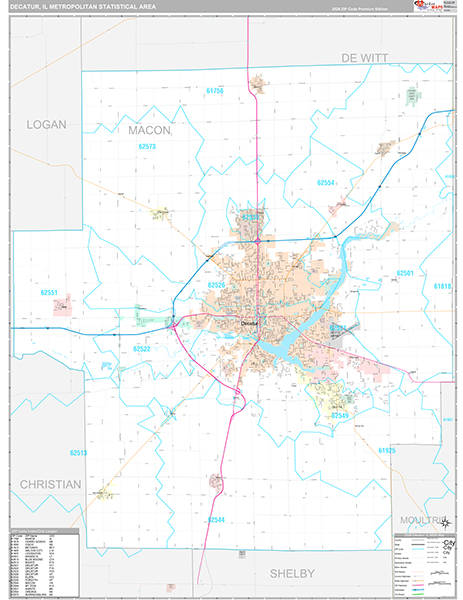 Decatur Metro Area Wall Map