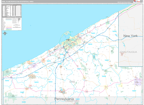 Erie Metro Area Wall Map