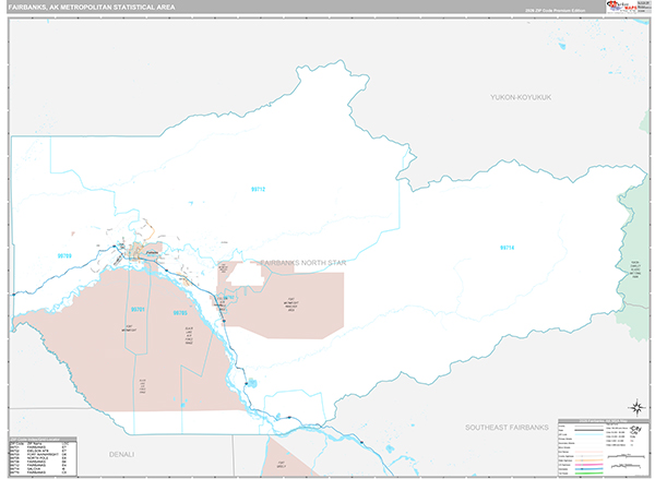 Fairbanks, AK Metro Area Wall Map
