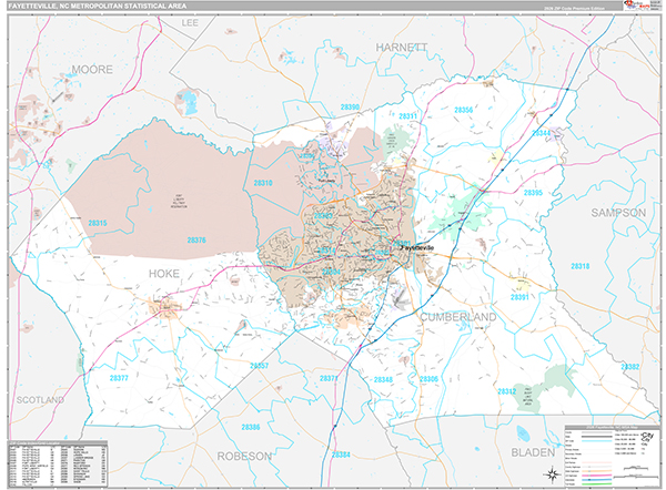 Fayetteville Metro Area Wall Map
