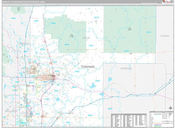 Greeley Metro Area Wall Map