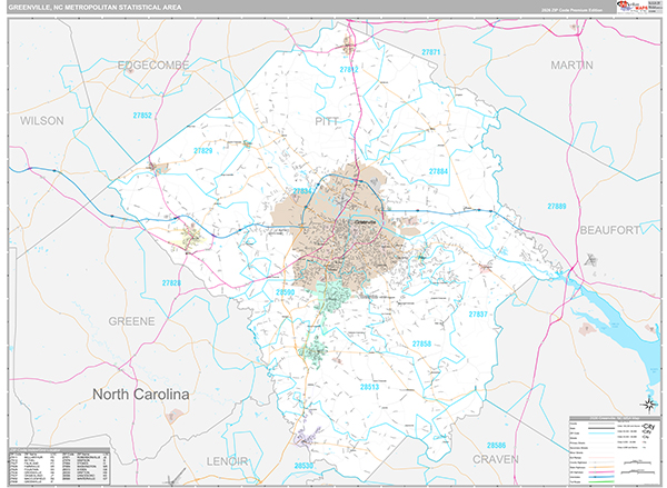 Greenville Metro Area Wall Map