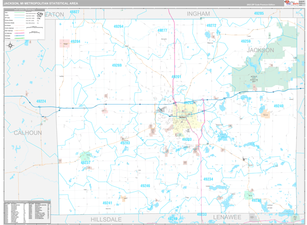 Jackson Metro Area Digital Map Premium Style