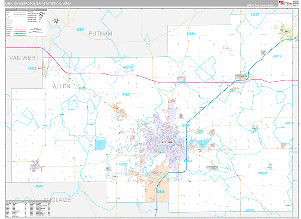 Lima Metro Area Wall Map Premium Style