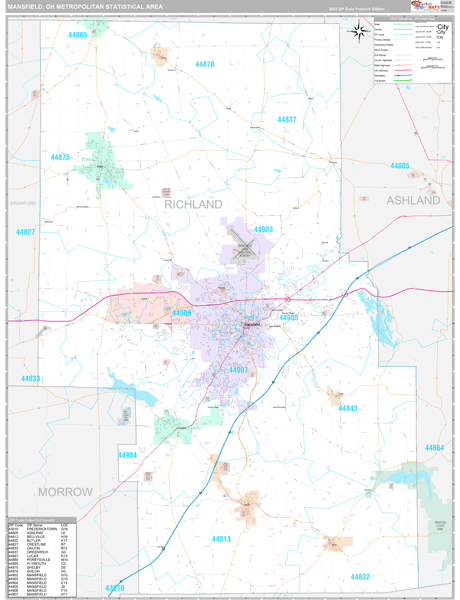 Mansfield Metro Area Digital Map Premium Style