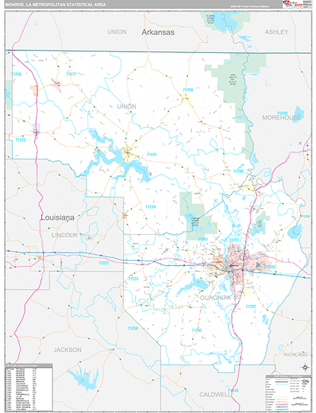 Monroe Metro Area Wall Map