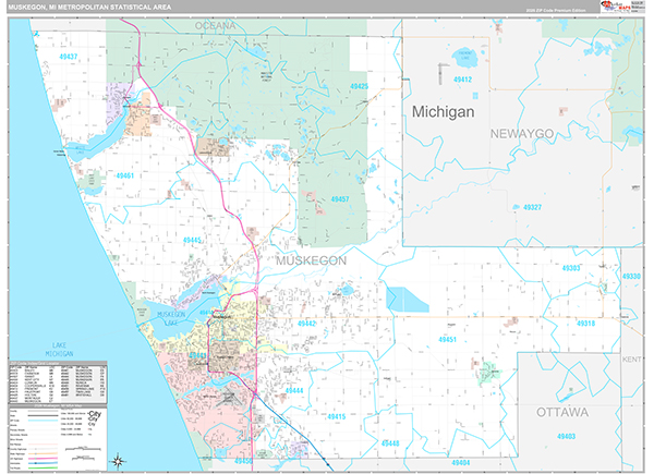 Muskegon Metro Area Wall Map