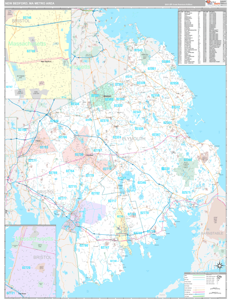 Maps of New Bedford Metro Area Massachusetts - marketmaps.com