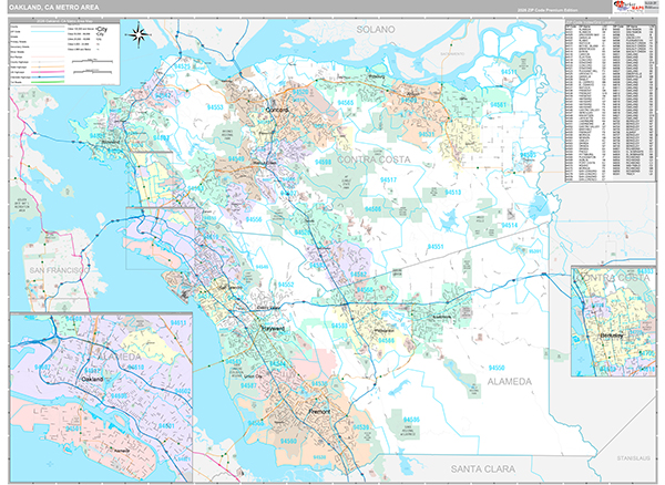 Oakland Metro Area Wall Map