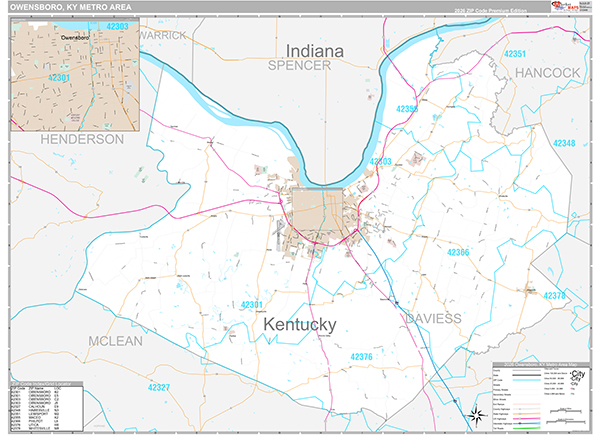 Owensboro Metro Area Wall Map