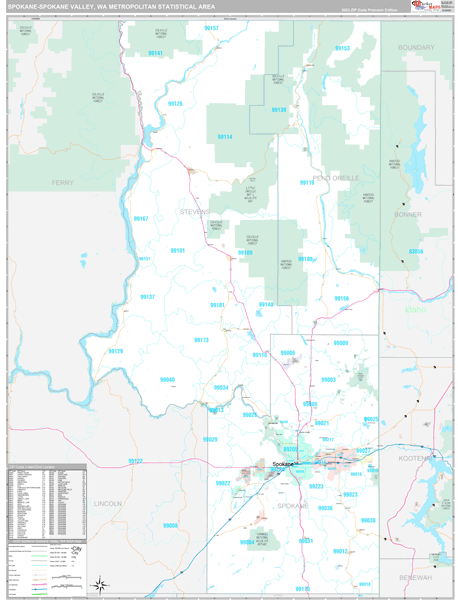 Maps of Spokane-Spokane Valley Metro Area Washington - marketmaps.com