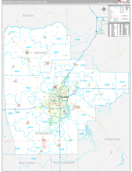 Springfield Metro Area Wall Map