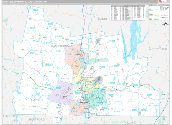 Springfield Metro Area Digital Map Premium Style