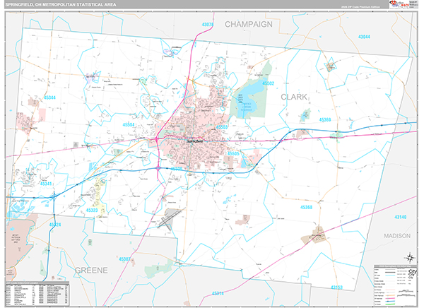 Springfield Metro Area Wall Map