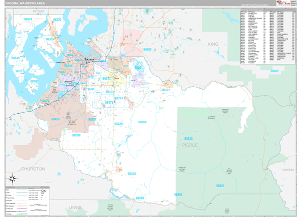 Tacoma Metro Area Digital Map Premium Style