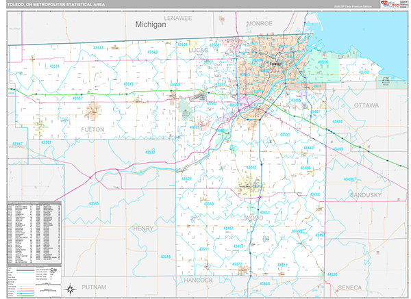 Toledo Metro Area Wall Map