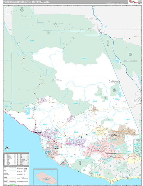 Ventura Metro Area Wall Map