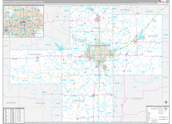 Wichita Metro Area Wall Map
