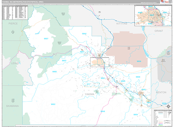 Yakima Metro Area Wall Map