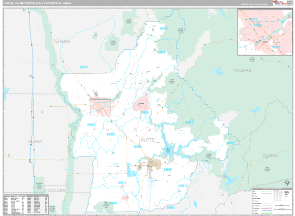 Chico Metro Area Wall Map