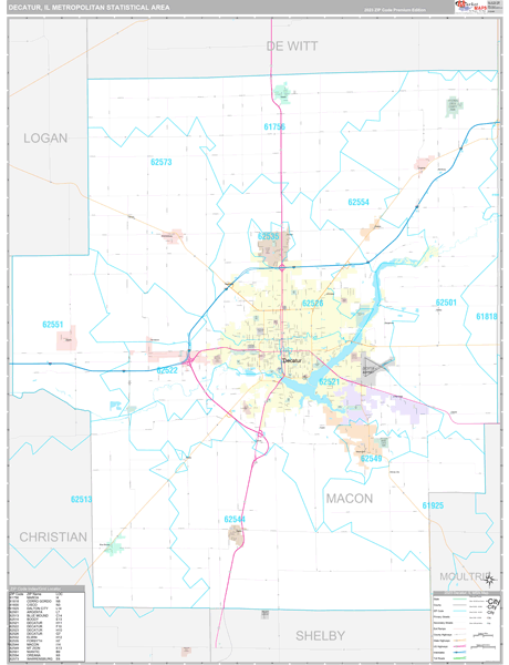 Decatur Metro Area Wall Map