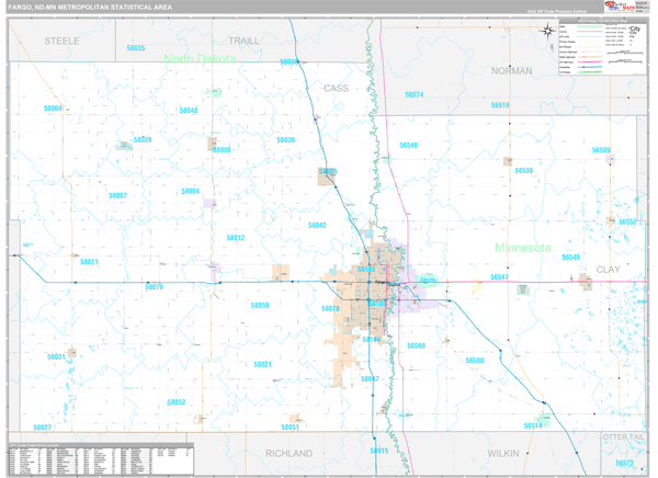 Fargo Metro Area Wall Map