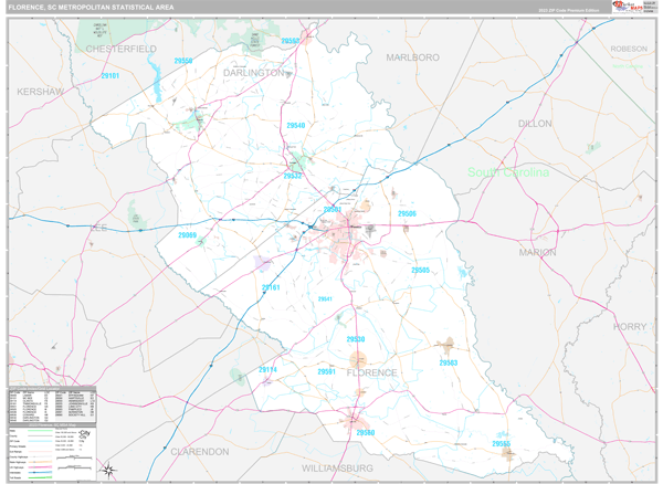 Florence Metro Area Wall Map