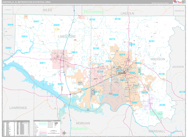 Huntsville Metro Area Wall Map
