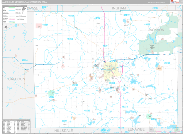 Jackson Metro Area Wall Map