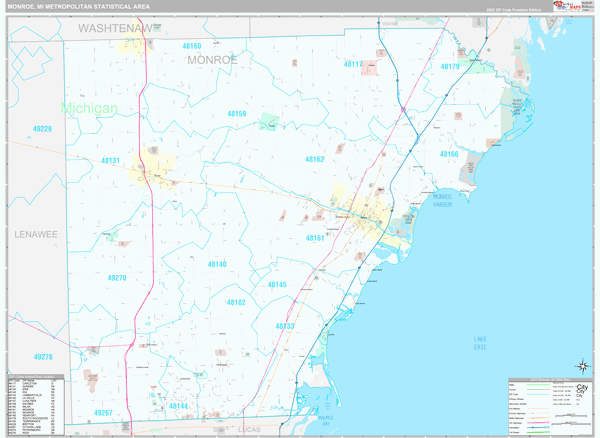 Monroe Metro Area Wall Map