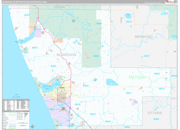 Muskegon Metro Area Wall Map