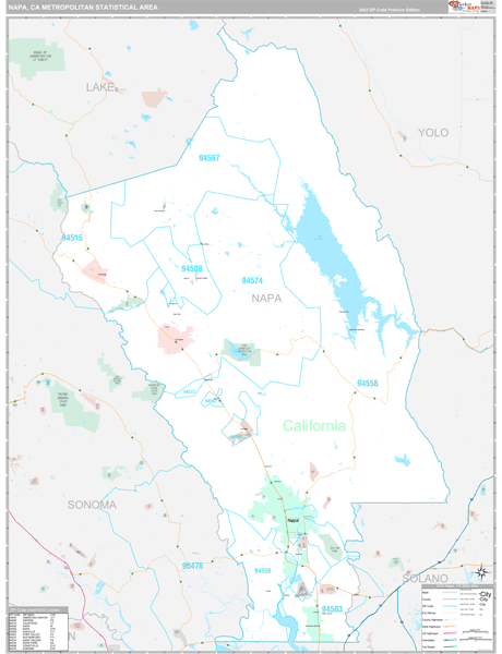 Napa Metro Area Wall Map