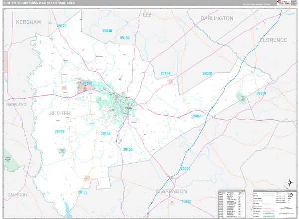 Sumter Metro Area Wall Map