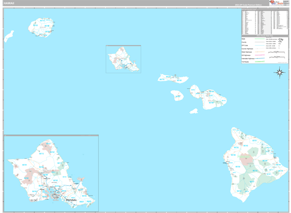 Hawaii State Map Book Premium Style