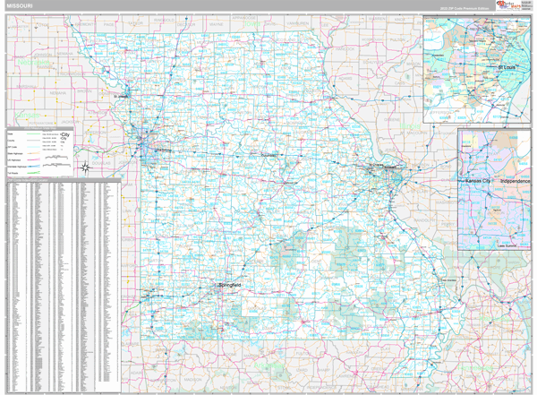 Missouri State Digital Map Premium Style