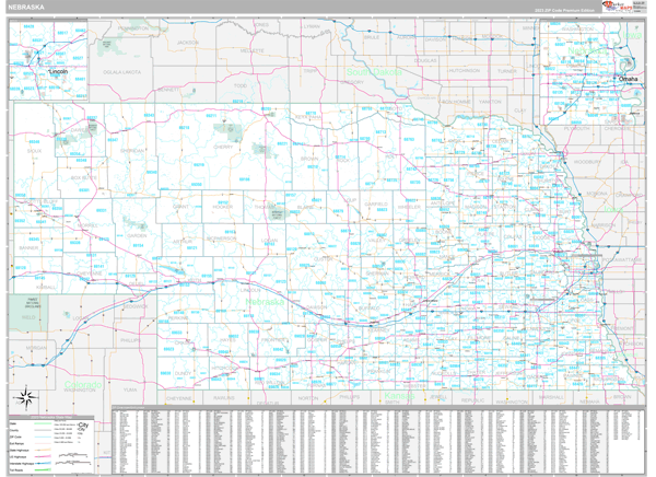 Nebraska  Wall Map