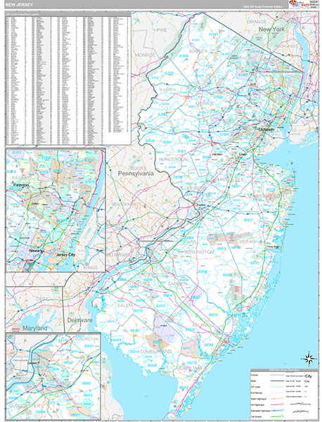 New Jersey  Wall Map