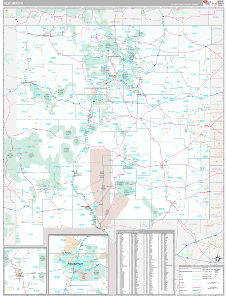 New Mexico State Digital Map Premium Style