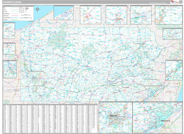 Pennsylvania State Map Book Premium Style
