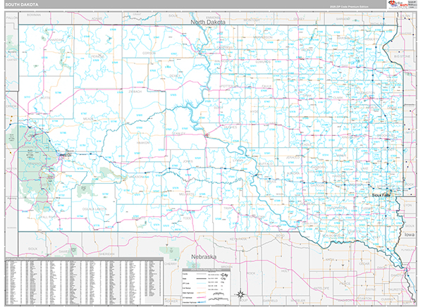 South Dakota  Wall Map