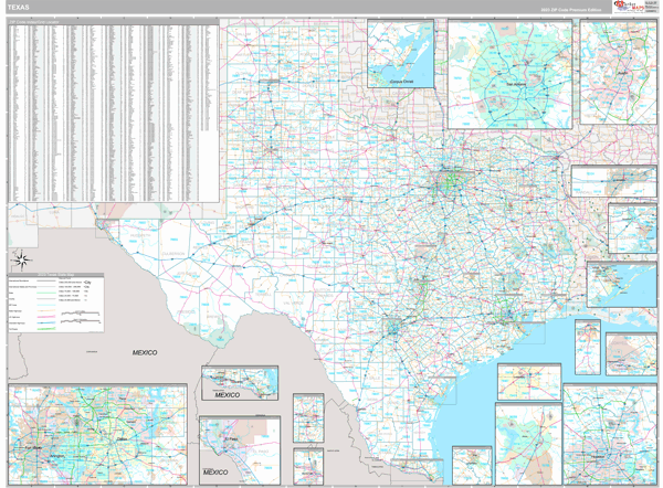 Texas State Digital Map Premium Style