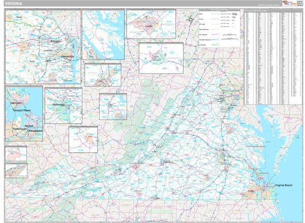 Virginia Wall Map