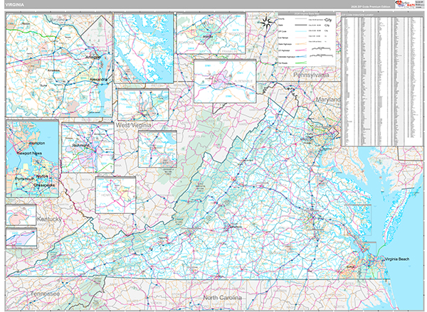 Virginia  Wall Map
