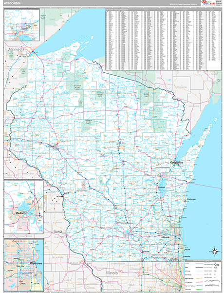 Wisconsin Zip Code Map