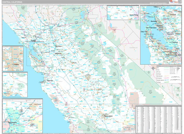 California Central Sectional Zip Code Map