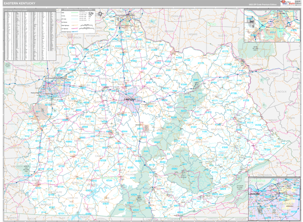 Kentucky Eastern  Wall Map