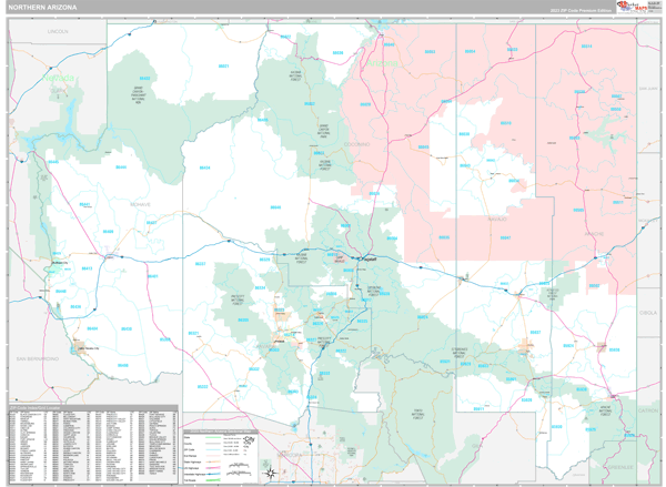Arizona Northern Sectional Zip Code Map