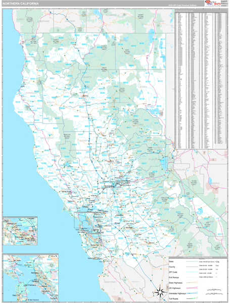 California Northern  Wall Map