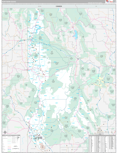 Idaho Northern  Wall Map